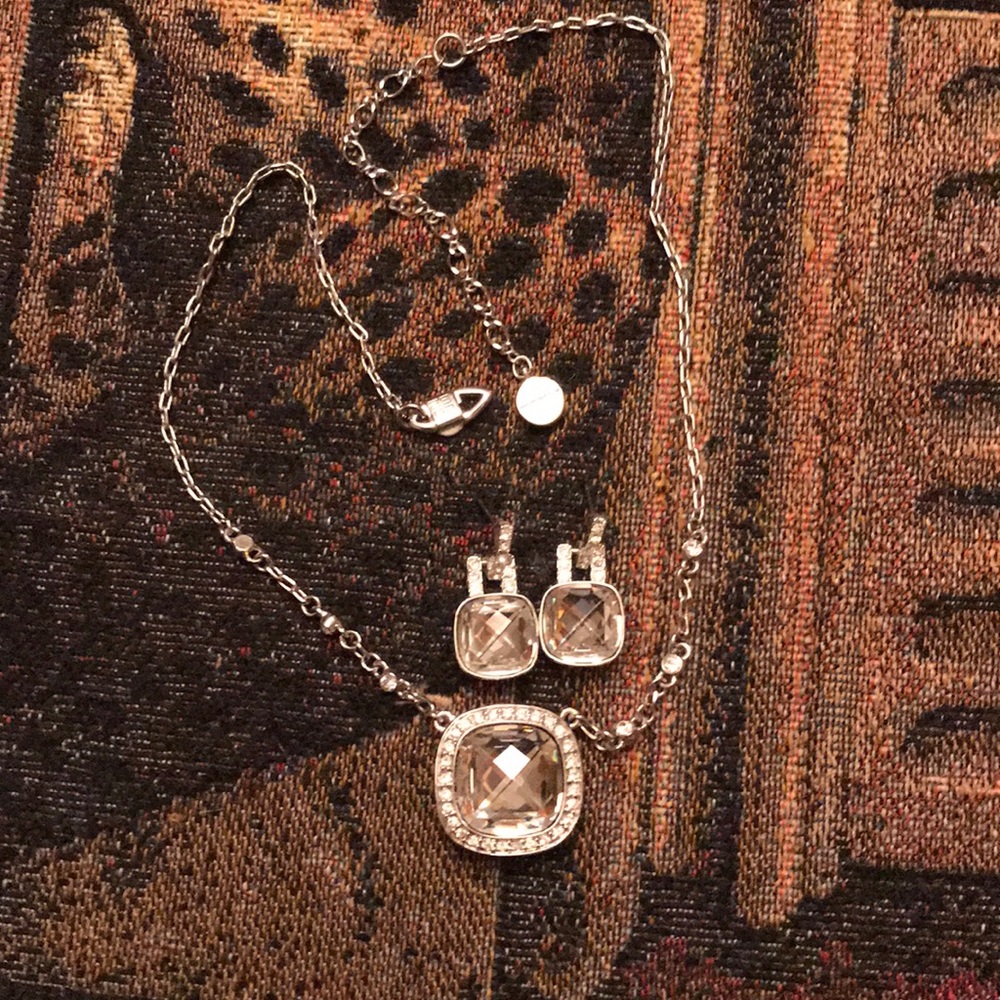Givenchy Swarovski Crystal Necklace & Earrings